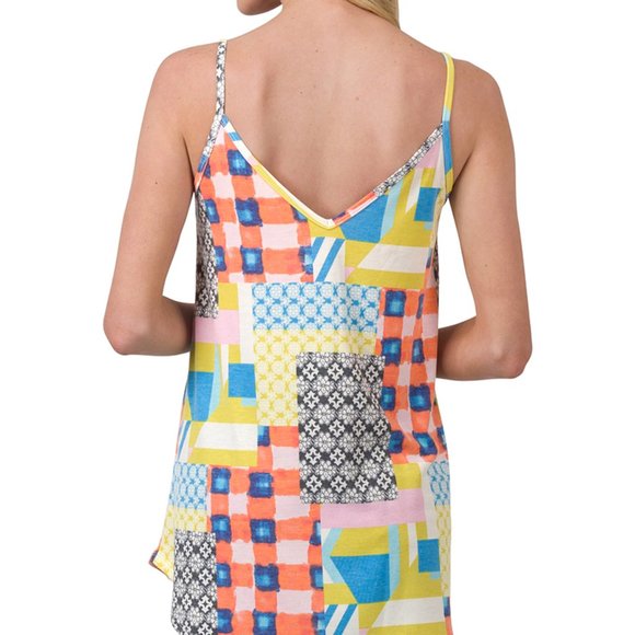 NWT ZENANA PRINT FRONT & BACK REVERSIBLE SPAGHETTI CAMI - Picture 7 of 7